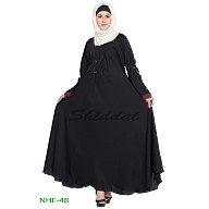 Umbrella abaya with embroidery patchwork- Black